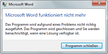 Abbildung zweites Hinweisfenster zum Fehler