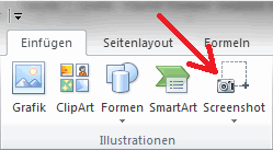 Abbildung: Office 2010 - Sreenshot einfügen