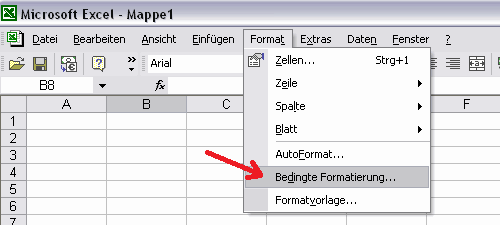 Bedingte Formatierung wählen