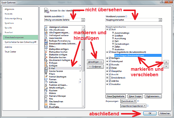 Abbildung: Dialogfeld Excel-Optionen