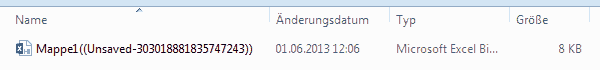 Abbildung: Auswahl nicht gespeicherter Mappen