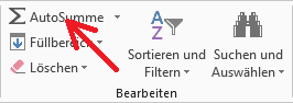 Abbildung: Schaltfläche Autosumme