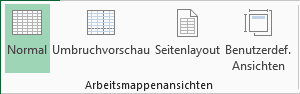 Abbildung: Schaltflächen zu den Ansichten