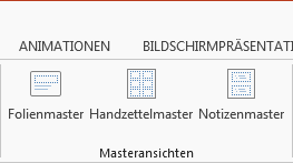 Abbildung: Schaltflächen zu Masteransichten