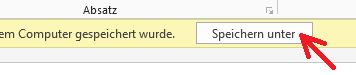 Abbildung: Schaltfläche Speichern unter
