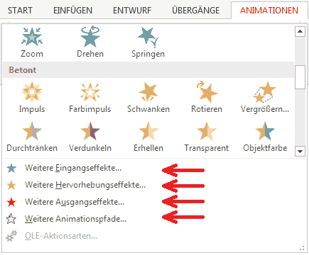 Abbildung: weitere Animationen
