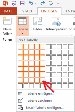 Abbildung: Tabelle zeichnen