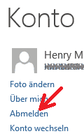Abbildung: vom OneDrive abmelden