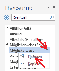 Abbildung: Thesaurus einfügen